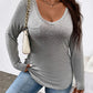 Plus Size V-Neck Long Sleeve T-Shirt