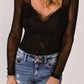 Spliced Lace Sweetheart Neck Bodysuit