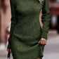 Rib-Knit Round Neck Sweater Dress