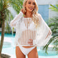 Long Sleeve Round Neck Openwork Cover-Up