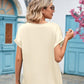 V-Neck Cuffed Blouse