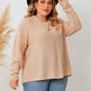 Plus Size Round Neck Drop Shoulder Long Sleeve Sweater