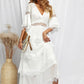 V-Neck Spliced Lace Maxi Dress