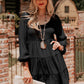Round Neck Long Sleeve Mini Dress