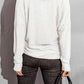 Surplice Dropped Shoulder Long Sleeve Sweater