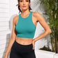 Cropped Round Neck Sports Tank Top