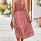 Printed Round Neck Slit Sleeveless Dress