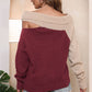 Asymmetrical Long Sleeve Two-Tone Cutout Sweater
