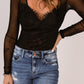 Spliced Lace Sweetheart Neck Bodysuit