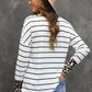 Mixed Print Henley Top