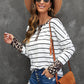 Mixed Print Henley Top
