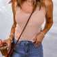 Waffle-Knit Scoop Neck Tank Top