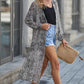 Animal Print Long Sleeve Open Front Cardigan