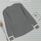 Round Neck Contrast Long Sleeve Knit Top