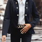 Buttoned Lapel Collar Long Sleeve Blazer