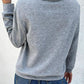 Contrast Ribbed Quarter-Snap Sweatshirt