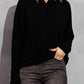 Surplice Dropped Shoulder Long Sleeve Sweater