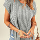 Cable-Knit Side Slit Sweater Vest