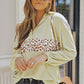 Leopard Half-Zip Dropped Shoulder Hoodie