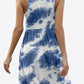 Printed Round Neck Sleeveless Dress with Pockets