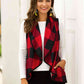 Plaid Open Front Sleeveless Cardigan
