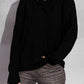 Surplice Dropped Shoulder Long Sleeve Sweater