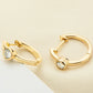18k Gold-Plated Inlaid Moissanite Huggie Earrings