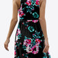 Printed Round Neck Sleeveless Dress with Pockets