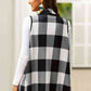 Plaid Open Front Sleeveless Cardigan