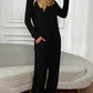 Long Sleeve V-Neck Jumpsuit with Pockets