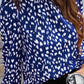 Printed Mock Neck Puff Sleeve Blouse