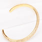 18K Gold-Plated Rhinestone Open Bracelet