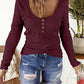 Button Front Scoop Neck Top