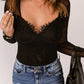 Spliced Lace Sweetheart Neck Bodysuit