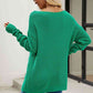Boat Neck Dropped Shoulder Knit Top