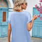 V-Neck Cuffed Blouse