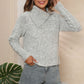 Asymmetrical Neck Long Sleeve Pullover Sweater
