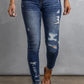 Distressed High Waist Skinny Jeans