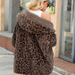 Leopard Hooded Coat with Pockets