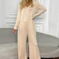 Long Sleeve V-Neck Jumpsuit with Pockets