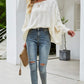 Openwork Boat Neck Dolman Sleeve Sweater