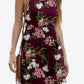 Printed Round Neck Sleeveless Dress with Pockets