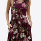 Printed Round Neck Sleeveless Dress with Pockets