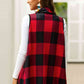 Plaid Open Front Sleeveless Cardigan