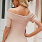 Asymmetrical Neck Rib-Knit Top
