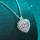 925 Sterling Silver 1 Carat Moissanite Heart Pendant Necklace