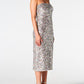 Sequin Straight Neck Midi Wrap Dress