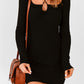 Halter Neck Long Sleeve Knit Dress