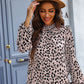 Printed Mock Neck Puff Sleeve Blouse