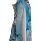 Abstract Print Round Neck Sleeveless Dress with Pockets